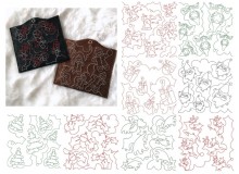 Stickdatei ITH - Einsteckhüllen Christmas Backgrounds quadratisch